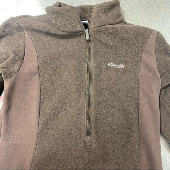Columbia Titanium Fleece Jacket Womens Size S Small Brown Embroidered Logo - Picture 10 of 12